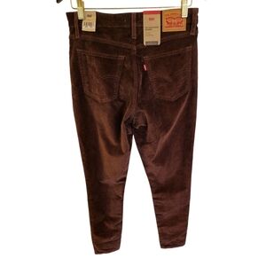 NWT Levi's 721 High Rise Skinny  Brown Corduroy Jeans Size 30 x 30